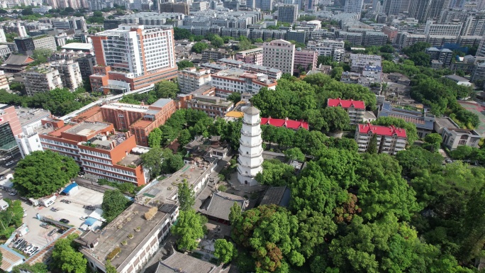 福建福州定光寺定光塔地标建筑白塔航拍