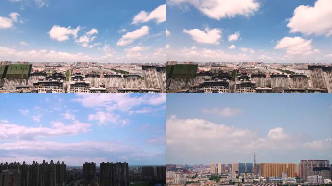 4K盘锦 延时 城市上空 航拍 云层视频