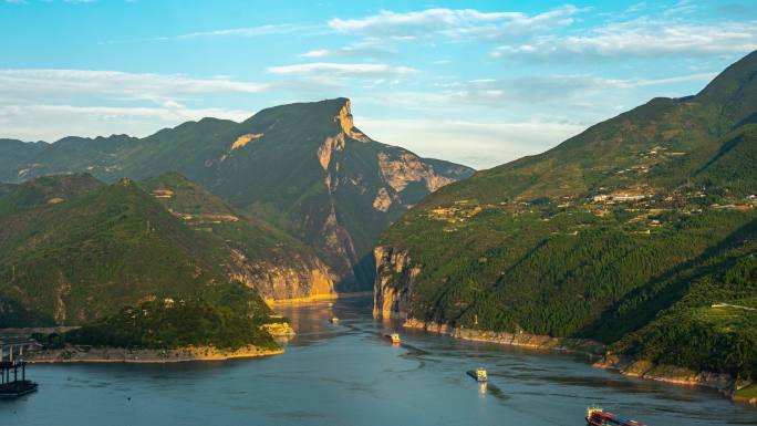 实拍白帝城夔门延时摄影