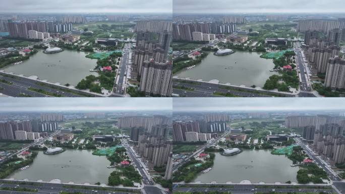 漯河月湾湖公园4K航拍