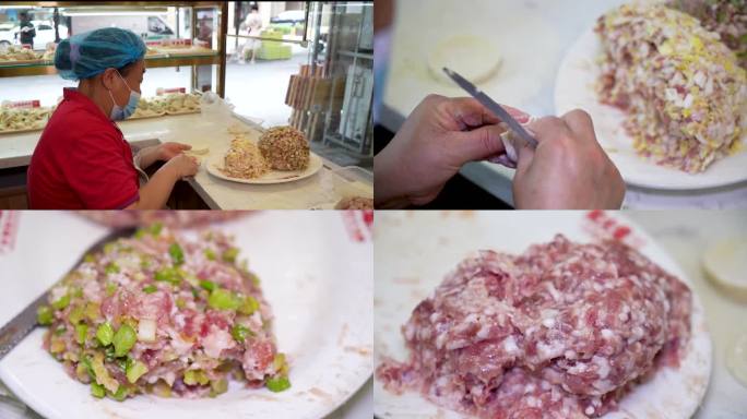 饺子店包饺子 现包水饺 包饺子慢动作