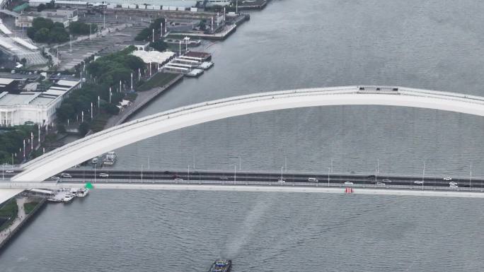 4K-Log-航拍上海黄浦江卢浦大桥
