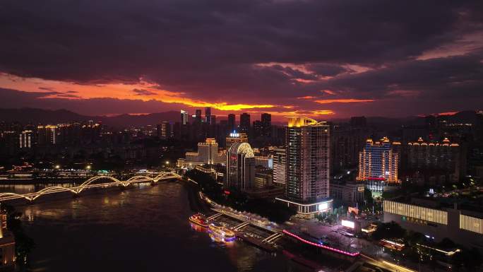 福州城市宣传片闽江CBD夜景