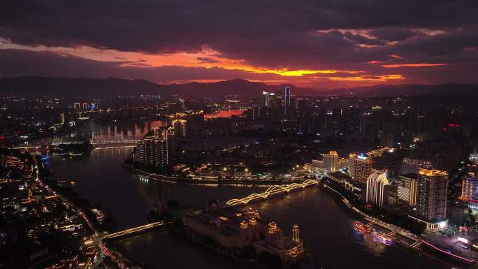 福州城市宣传片闽江CBD夜景