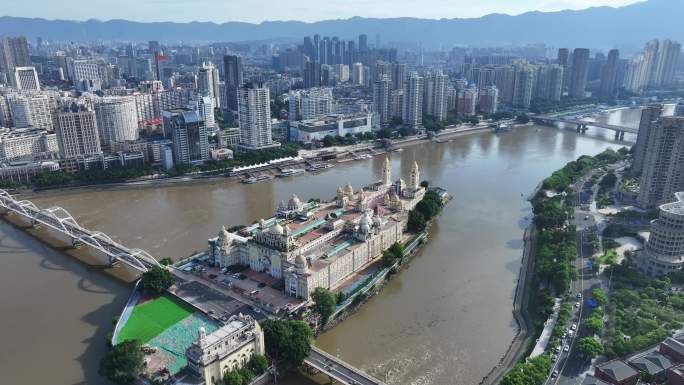 原创福建福州中洲岛烟台全景