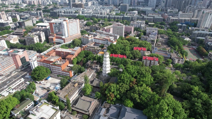 福建福州定光寺定光塔地标建筑白塔航拍