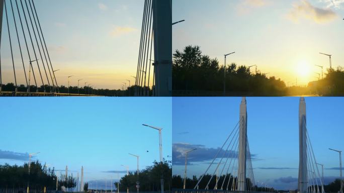 大桥夕阳 潮白河大桥 晚霞 阳光