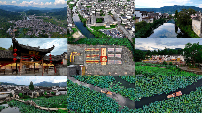 黄山呈坎村航拍延时