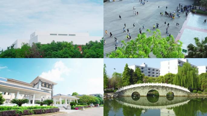 学校校园空镜航拍延时