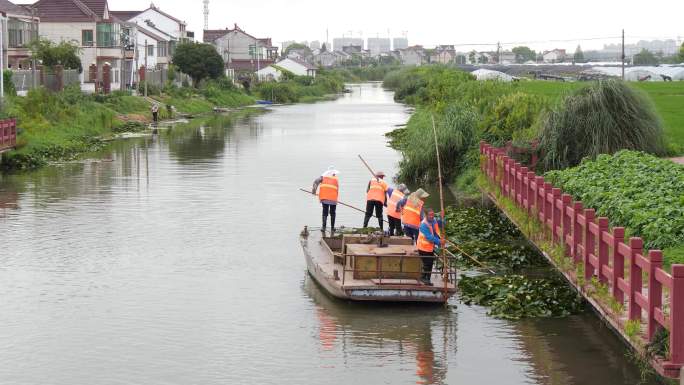 上海浦东新区四团镇河道治理清洁