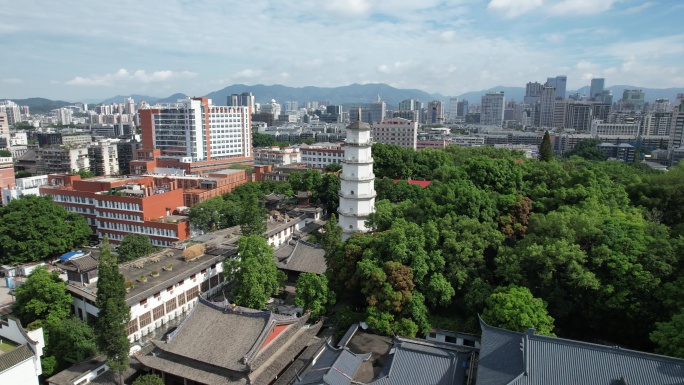 福建福州定光寺定光塔地标建筑白塔航拍