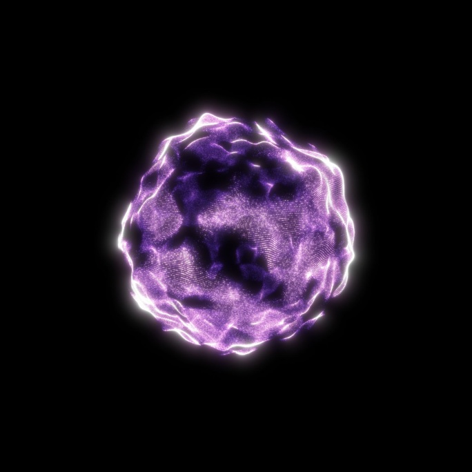 紫色粒子球冲击波爆炸