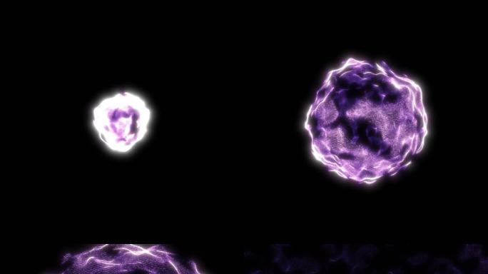紫色粒子球冲击波爆炸