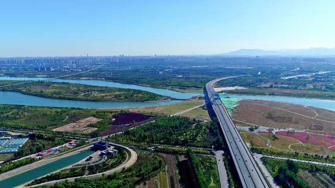 4K 石家庄滹沱河 南水北调航拍