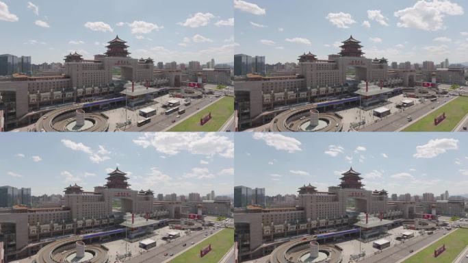 北京标志性建筑北京西站北广场延时摄影