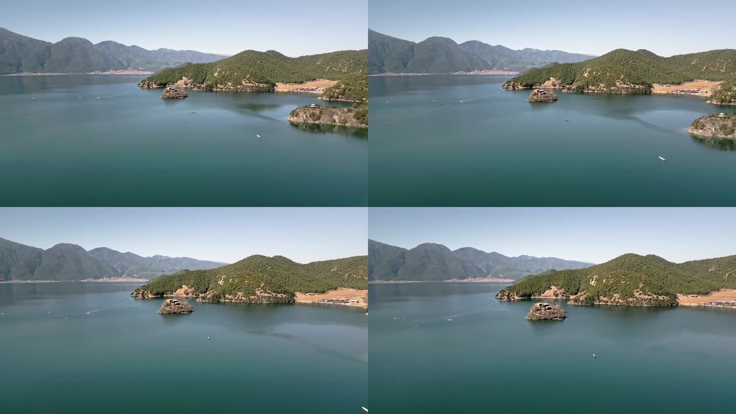 4K泸沽湖王妃岛三月航拍1038