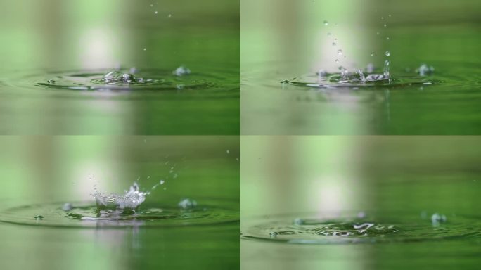 绿色泉水水滴