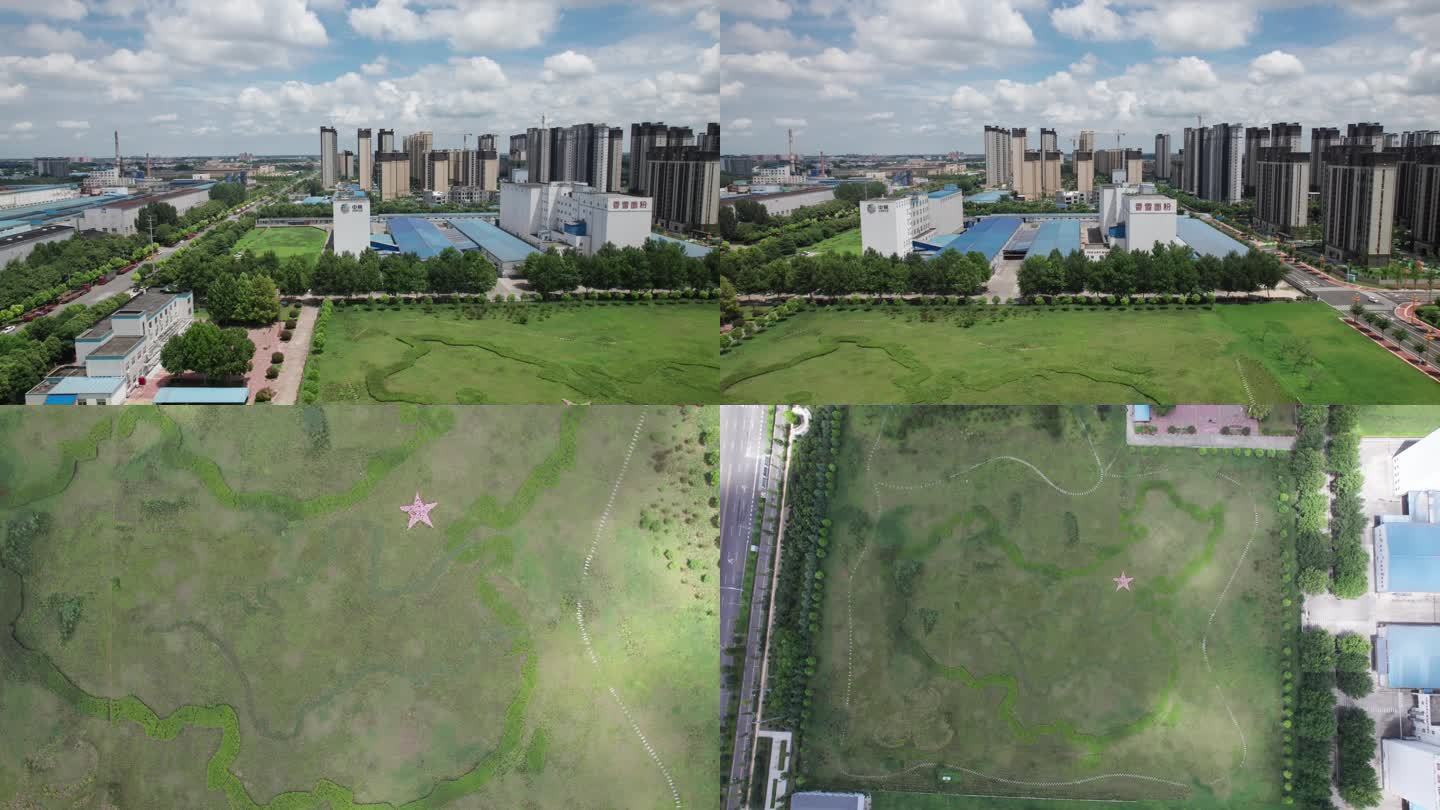 漯河经济开发区中国地图公园4K航拍