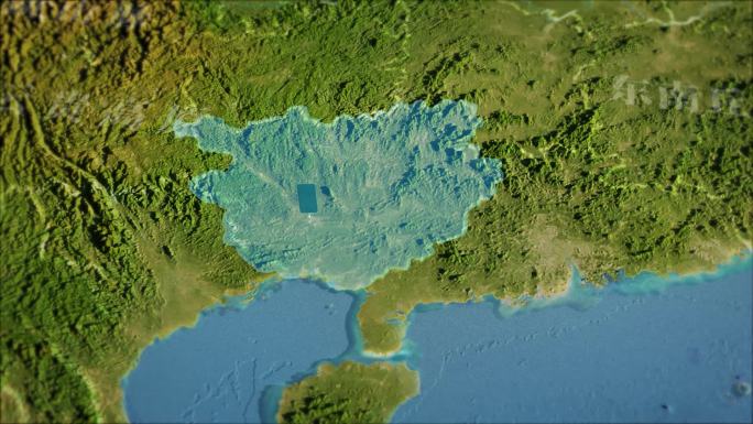 广西 3d立体地图 中国地形图 写实地图
