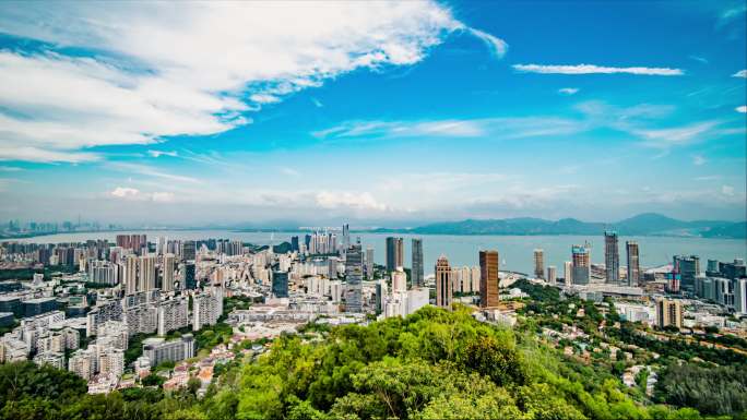 深圳南山眺望深圳湾延时