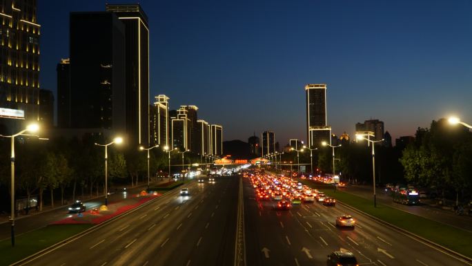 城市夜景街道延时