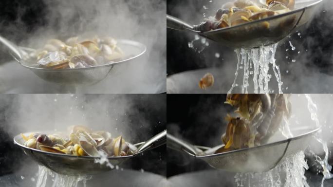 甲壳类 烹饪锅  煮花蛤 焯花蛤