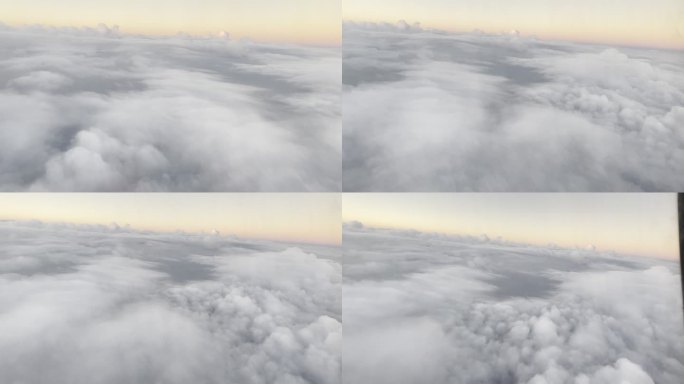 飞机上的云和光