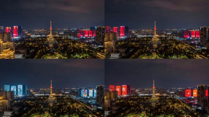 震撼佛山禅城区地标电视塔夜景延时