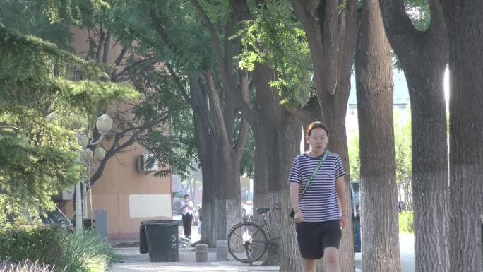 上班族忙碌夏天忙忙碌碌过马路都市生活路人