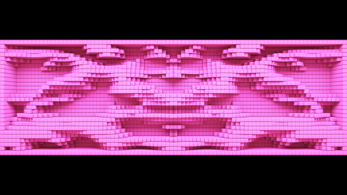 【裸眼3D】粉色方块抽象凹凸矩阵浪漫空间