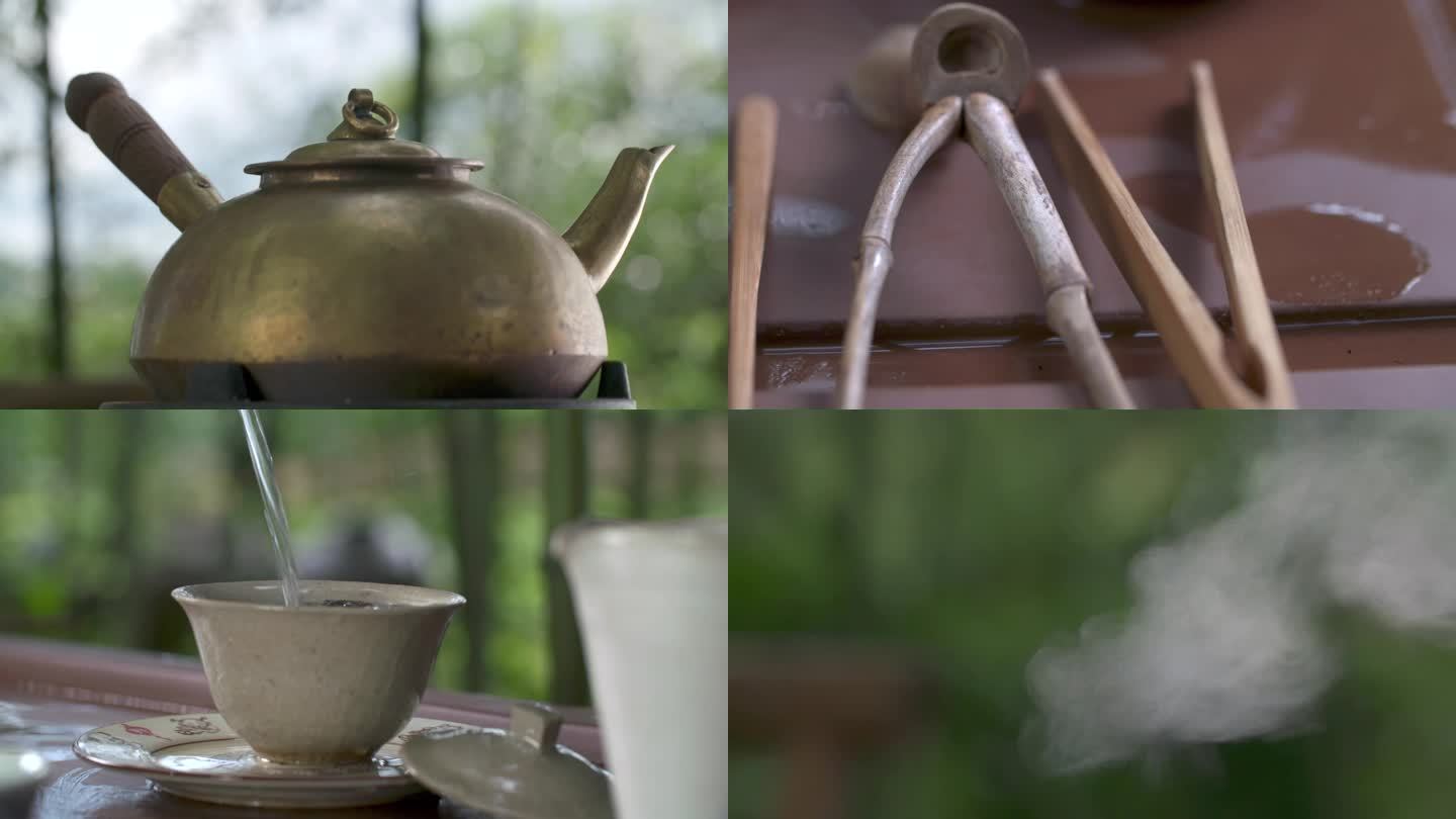 竹林围炉泡茶 喝茶岩茶