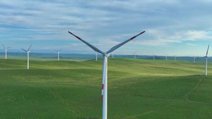 内蒙古草原绿色能源风力发电