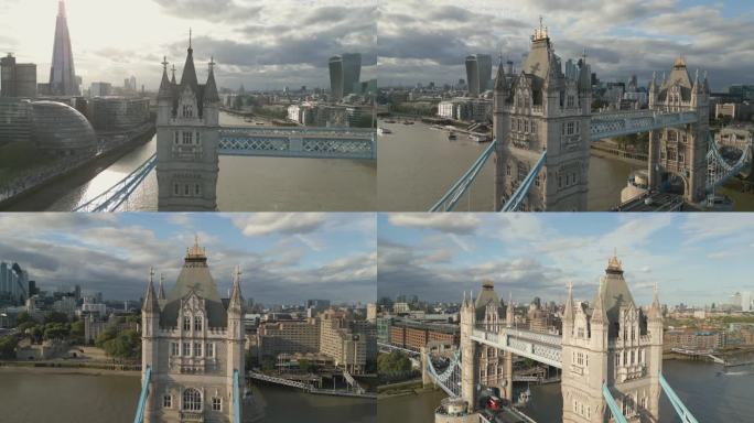 4K航拍英国塔桥环绕镜头 英国伦敦
