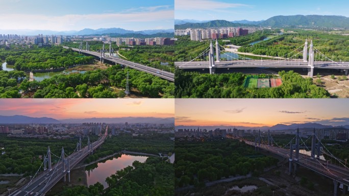 北京昌平南环大桥日景夜景