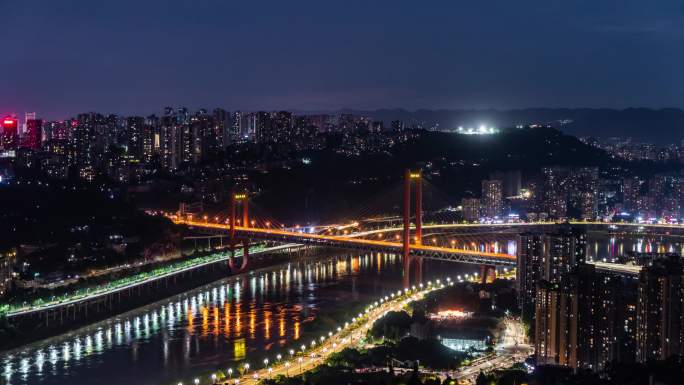 4K夜景车流桥梁延时