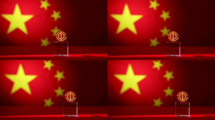 中国工会徽章运镜实拍