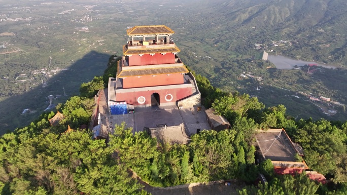 河南郑州新郑风景名胜始祖山具茨山航拍