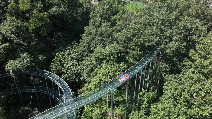 正版4k航拍老君山5A级风景区老君山漂流