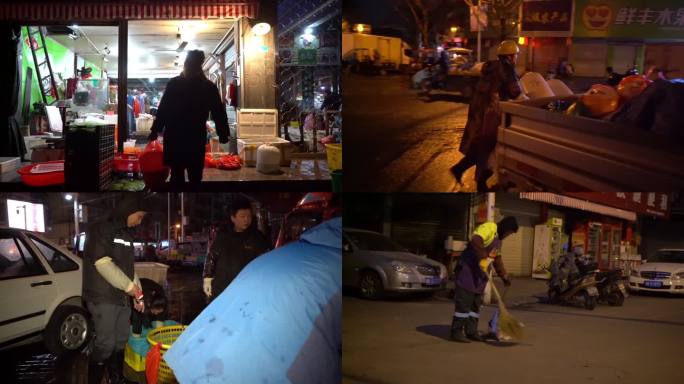 街头小商贩卖菜视频素材