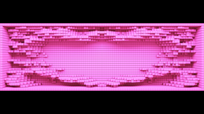 【裸眼3D】抽象方块粉色浪漫婚礼空间矩阵