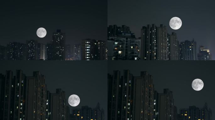 城市月亮升起