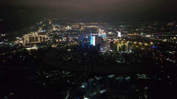 台州黄岩城市夜景航拍DJI_0875