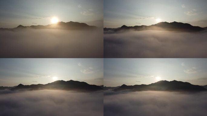 云雾中的日出晨光