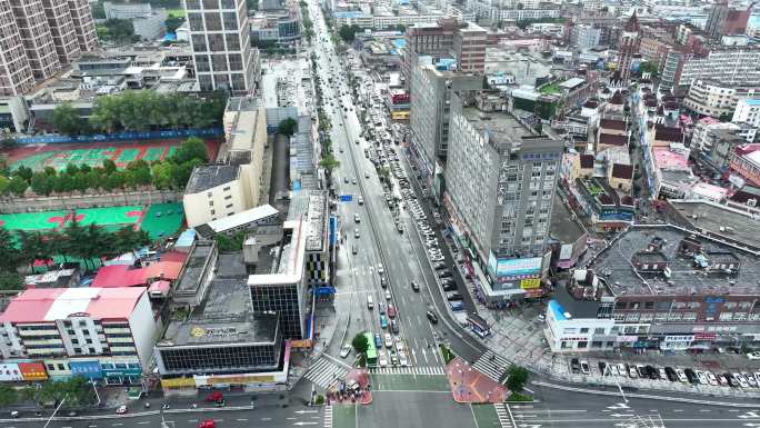 漯河人民西路街景4K航拍