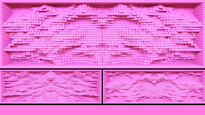 【裸眼3D】粉色方块抽象水纹浪漫空间矩阵