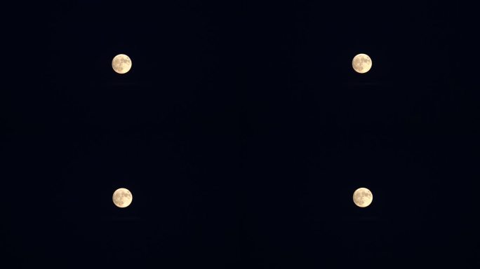 山东威海夜空中的中元节满月