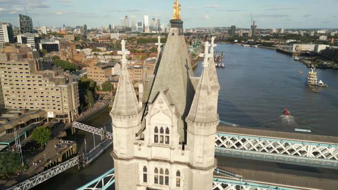 4K航拍英国塔桥环绕镜头 英国伦敦