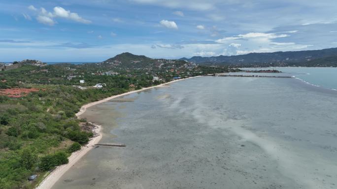 泰国苏梅岛海滩海湾航拍自然景观