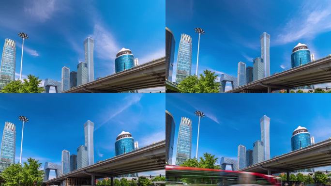 北京东三环国贸CBD城市风光延时摄影
