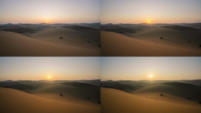 4K延时隔壁沙丘沙漠大漠日出日落